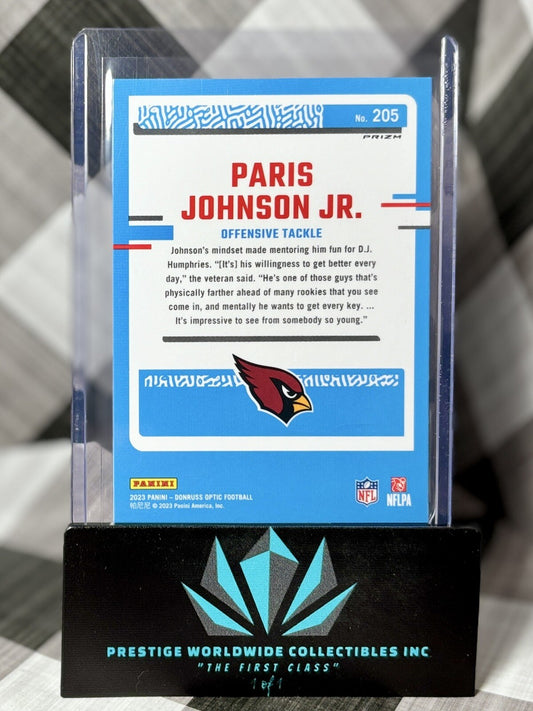 Paris Johnson Jr 2023 Donruss Optic Blue Hyper Rated Rookie #205 AZ Cardinals RC