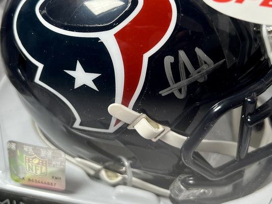 Will Anderson Jr Auto Speed Mini Helmet Fanatics COA Texans Rookie Signature