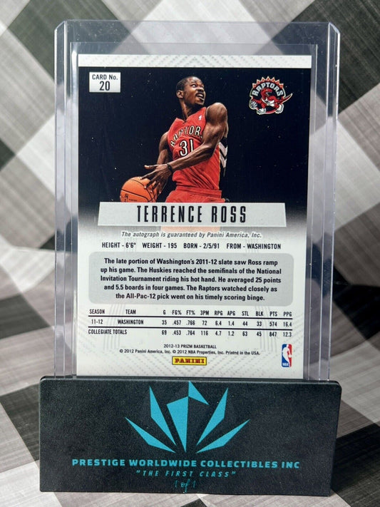 Terrence Ross 2012-13 Panini Prizm 1st Year Rookie Auto #20 Toronto Raptors RC