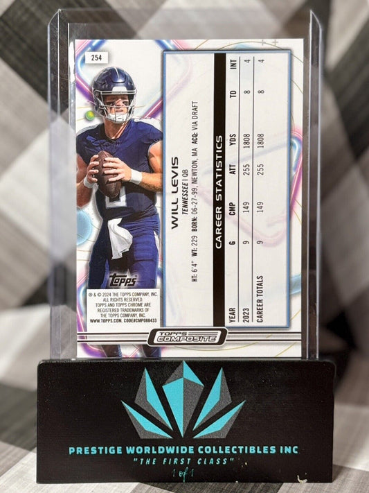 Will Levis 2023 Topps Composite Cosmic Chrome Refractor Rookie #254 Titans RC