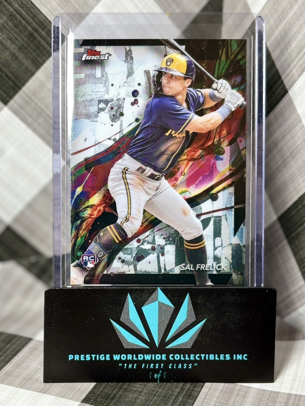 2024 Topps Finest Base Common 51 Sal Frelick, Milwaukee Brewers (RC)
