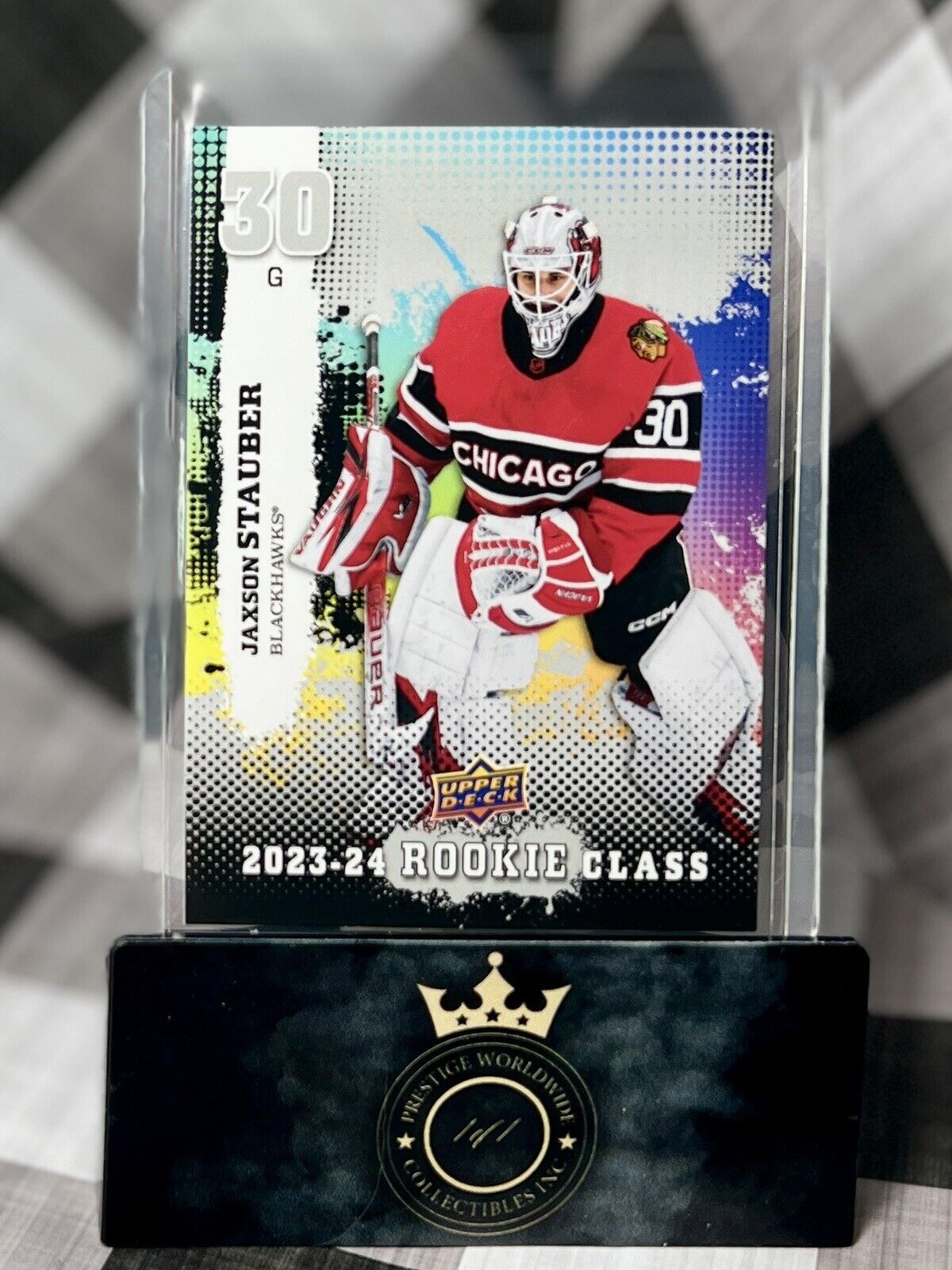 Jaxson Stauber 2023-24 Upper Deck Series 1 Rookie Class SP #CC-11 CHI Blackhawks