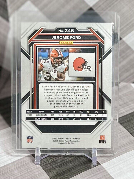 2022 Panini Prizm Jerome Ford Rookie Base #346 - Cleveland Browns Cincinnati RC