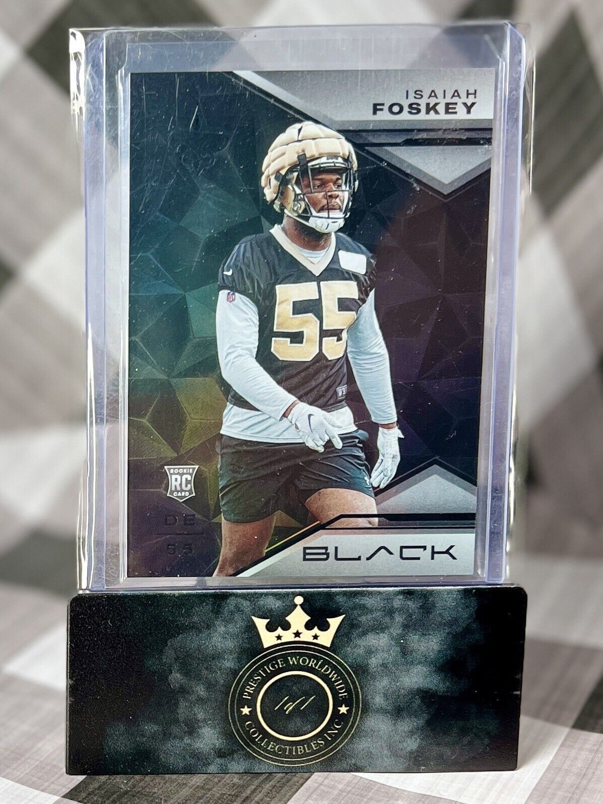 Isaiah Foskey 2023 Panini Black Rookie Base Holo #141 New Orleans Saints