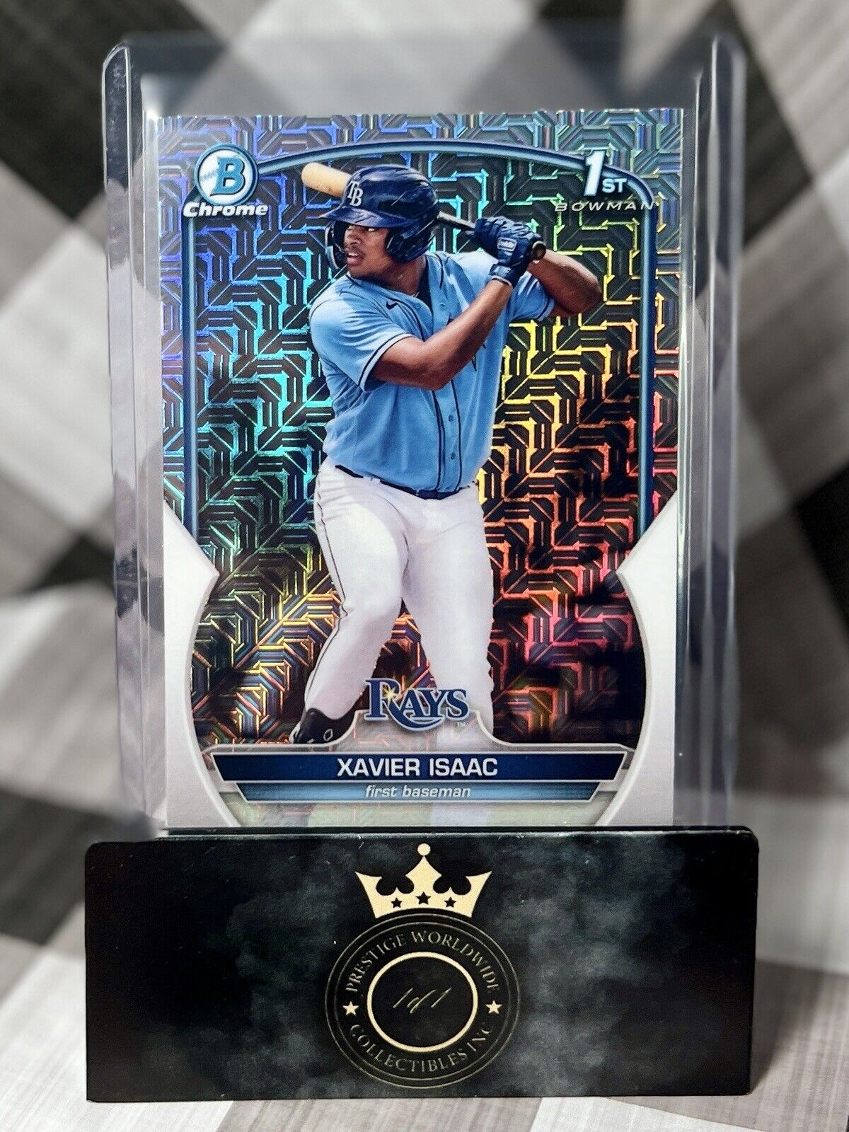Xavier Isaac 2023 Bowman Chrome 1st Mojo Refractor #BCP-145 TB Rays