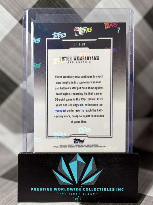Victor Wembanyama 2024-25 Topps Now Youngest Center 50 Point Game #7 Limited