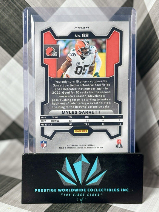 Myles Garrett 2023 Panini Prizm Green Prizm #68 Cleveland Browns