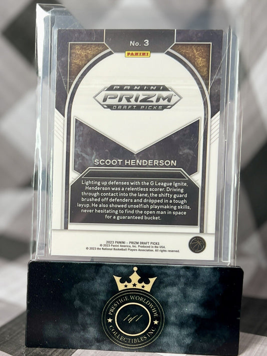 Scoot Henderson 2023 Panini Prizm Draft Picks Brilliance Rookie #3 Trail Blazers