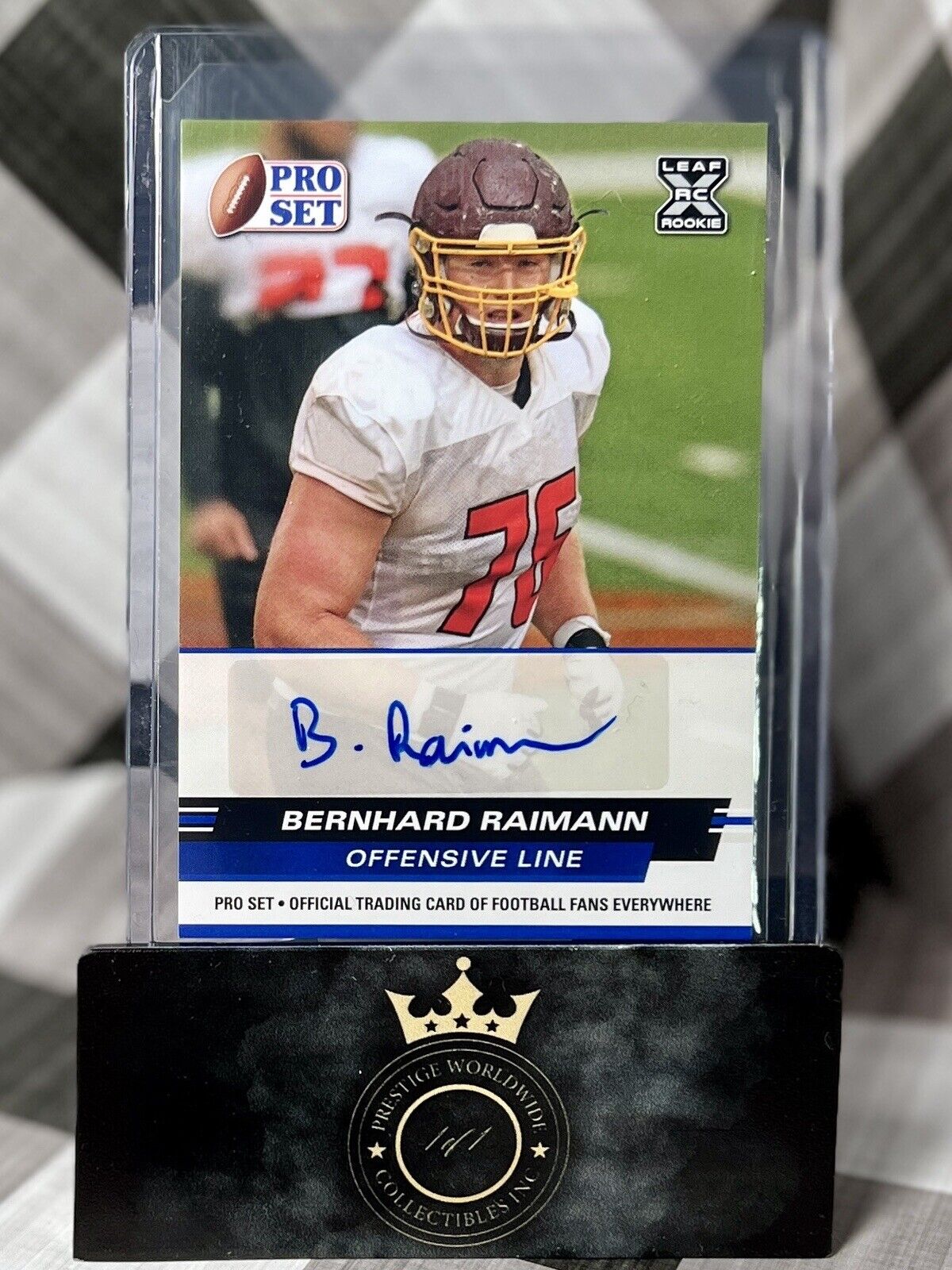 Bernhard Raimann 2022 Leaf Pro Set Rookie Auto Blue Parallel #PSA-BR1 Colts SP