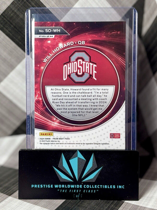 Will Howard 2024 Prizm Draft Picks Red Ice Student Orientation #SO-WH Ohio St RC