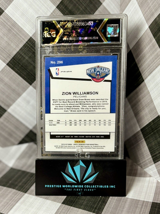 Zion Williamson 2019-20 NBA Hoops Premium Stock Purple Disco Refractor #296 NOP