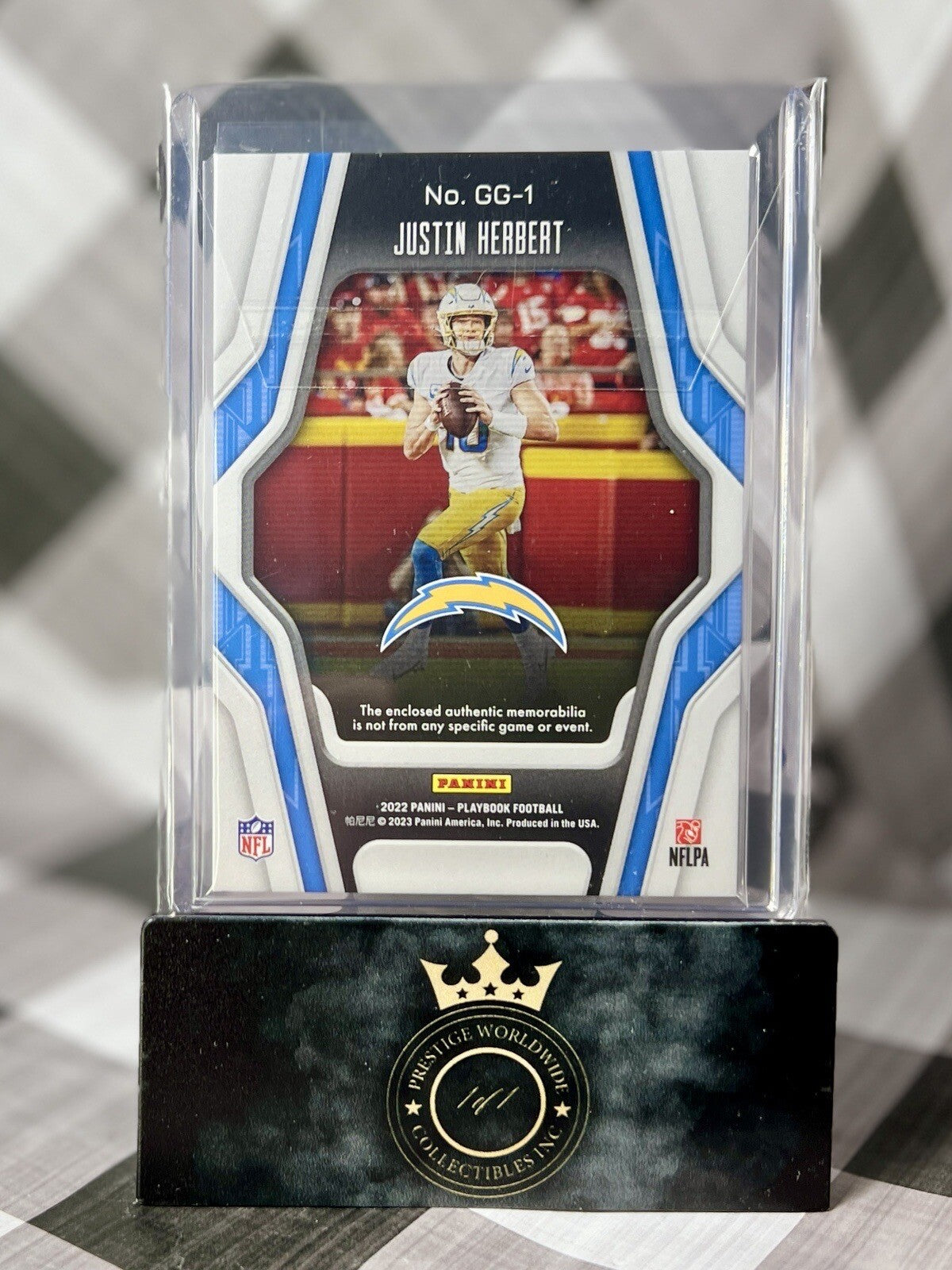 Justin Herbert 2022 Panini Playbook Gridiron Gear Patch #GG-1 LA Chargers SP