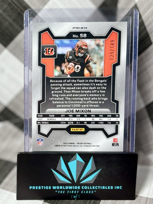 Joe Mixon 2023 Panini Prizm Red Wave Prizm /149 #58 Cincinnati Bengals & Texans