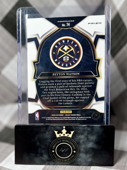 Peyton Watson 2022-23 Select Rookie Concourse Blue Cracked Ice #74 Nuggets RC