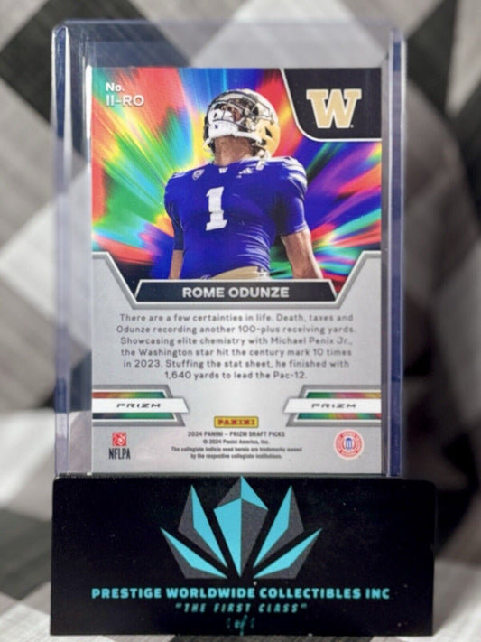 Rome Odunze 2024 Prizm Draft Picks Instant Impact Red Ice #II-RO CHI Bears RC