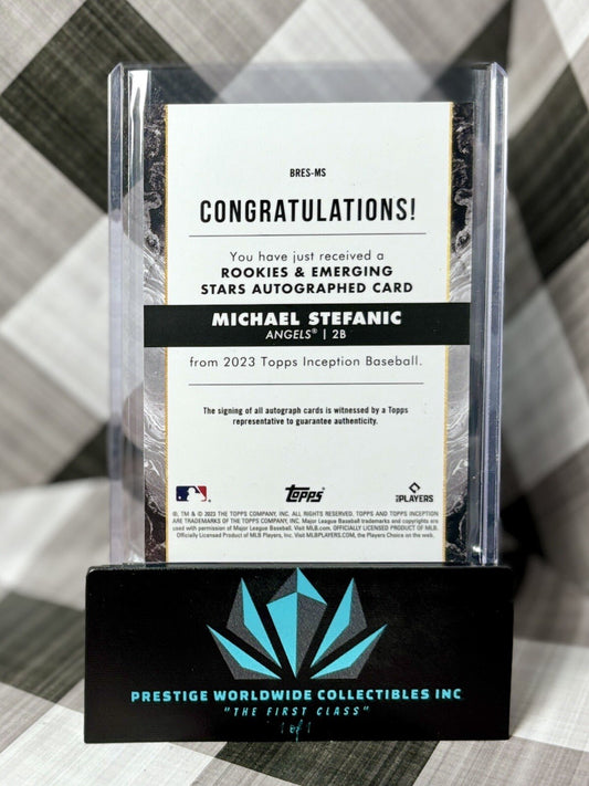 Michael Stefanic 2023 Topps Inception Orange Rookie Auto /50 #BRES-MS LA Angels