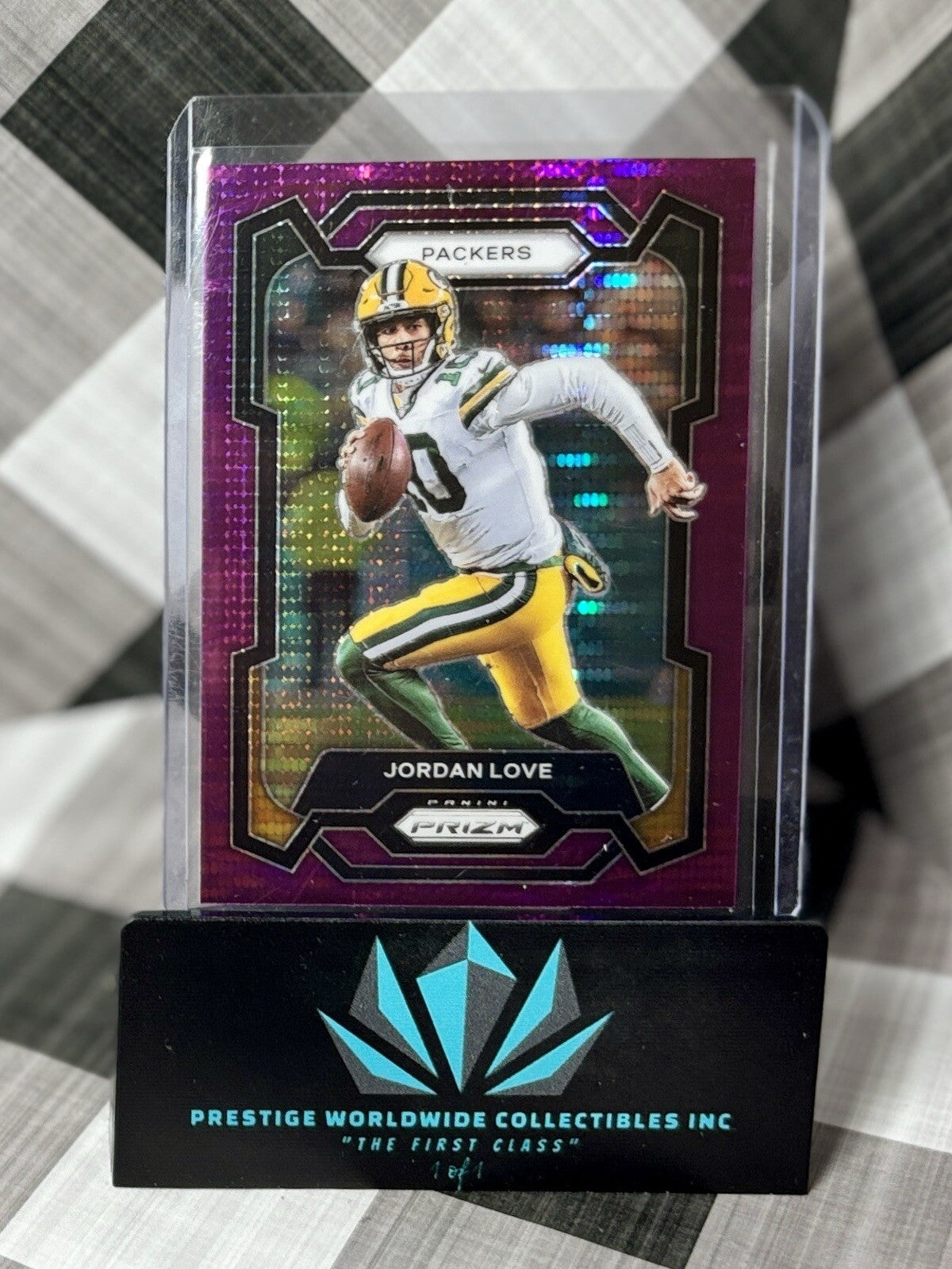 Jordan Love 2023 Panini Prizm Purple Pulsar #110 Green Bay Packers SP