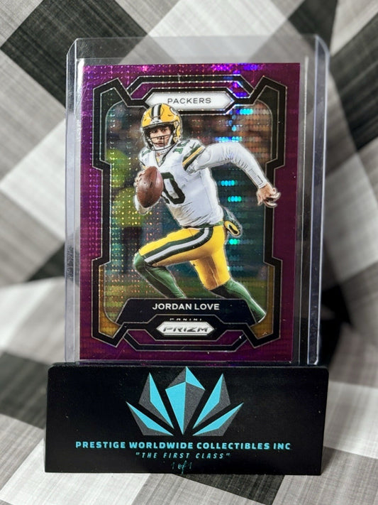 Jordan Love 2023 Panini Prizm Purple Pulsar #110 Green Bay Packers SP