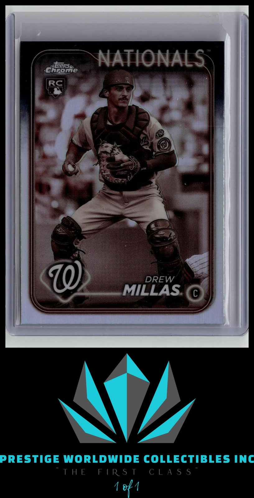 Drew Millas 2024 Topps Chrome Sepia Refractor #85 Washington Nationals