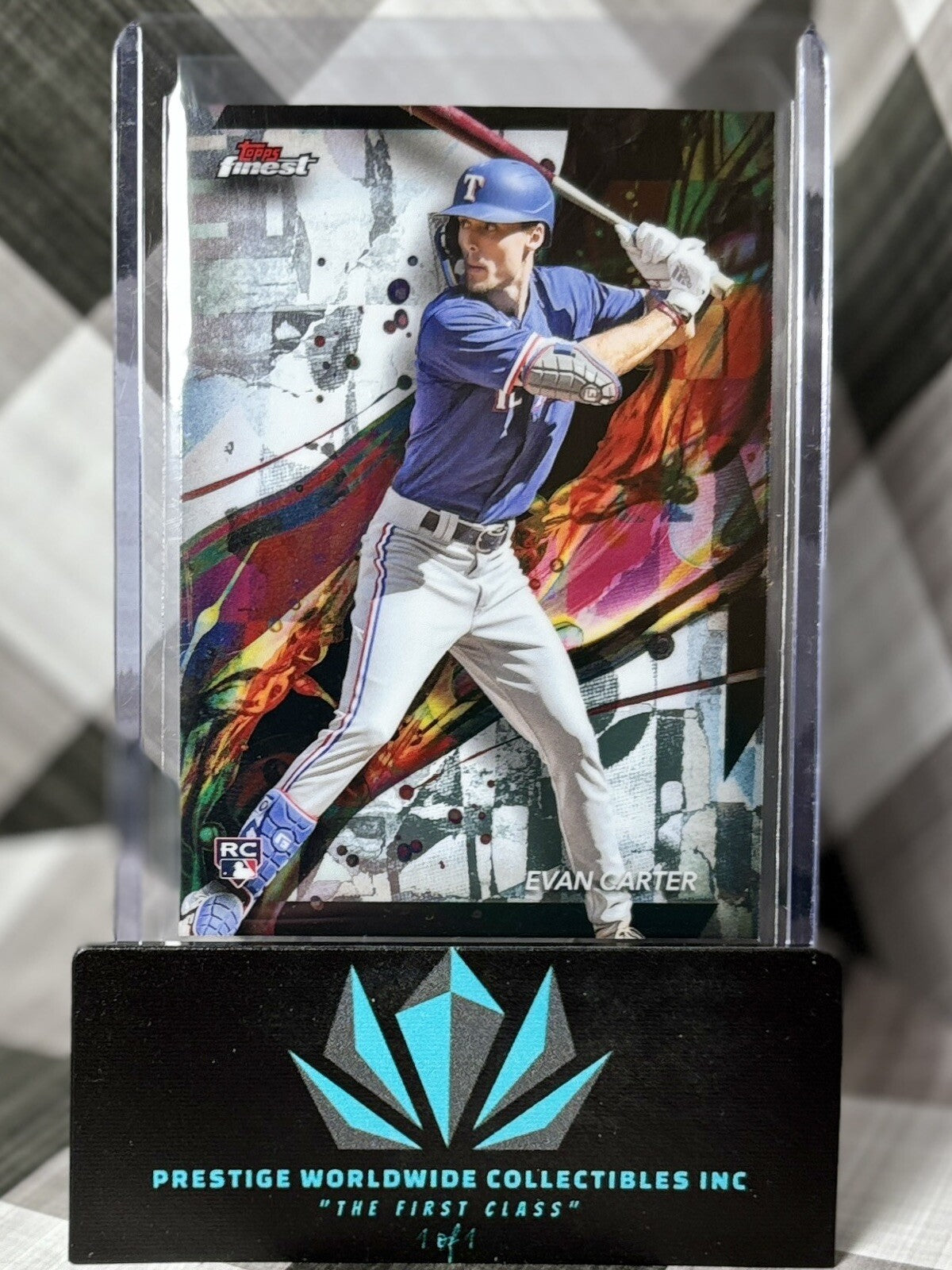 2024 Topps Finest Evan Carter Rookie RC #62 Common Texas Rangers