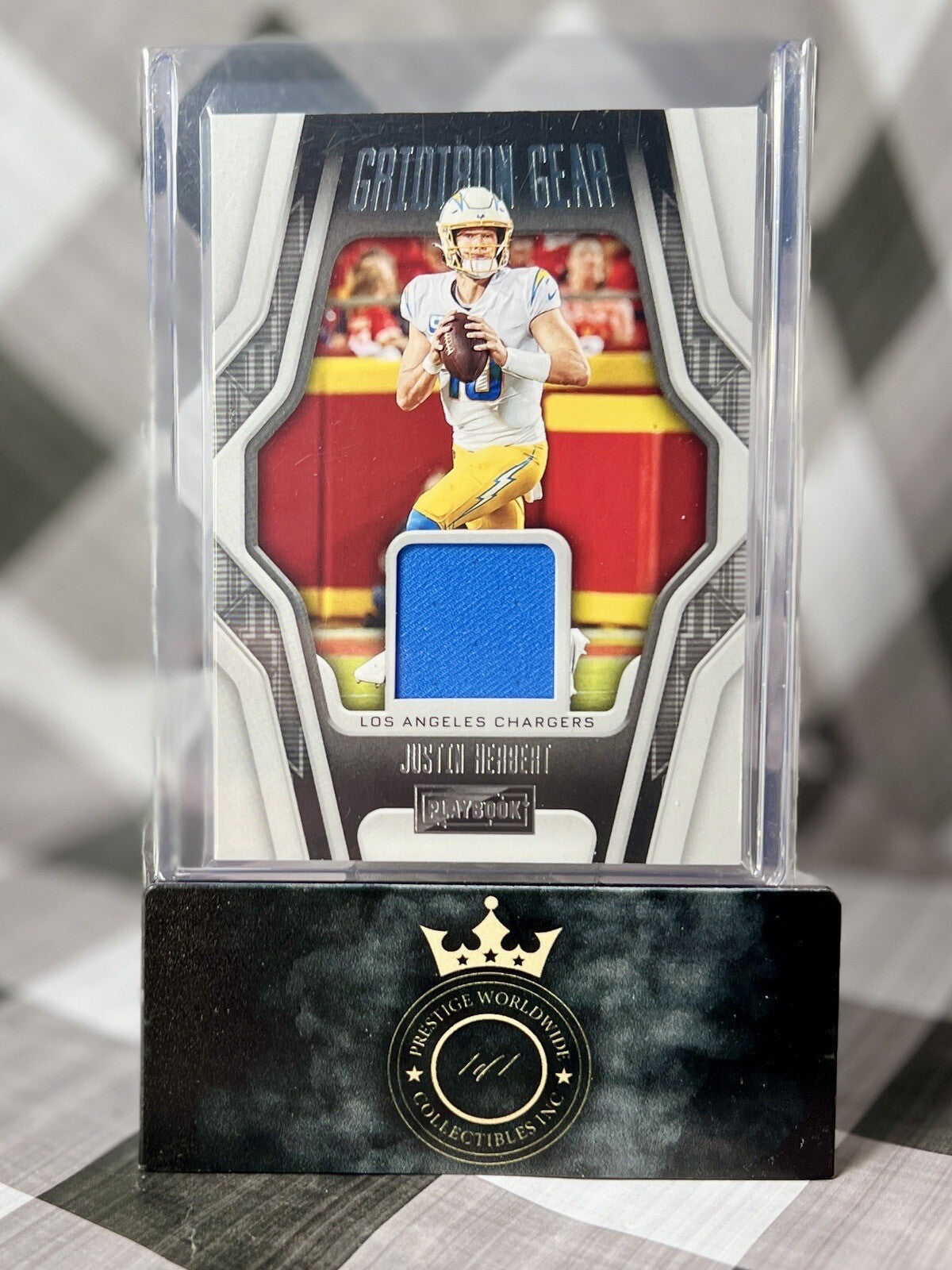 Justin Herbert 2022 Panini Playbook Gridiron Gear Patch #GG-1 LA Chargers SP