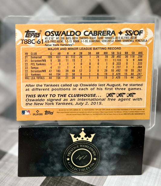Oswaldo Cabrera 2023 Topps Series 1 1988 Rookie Silver Mojo Refractor #T88C-61