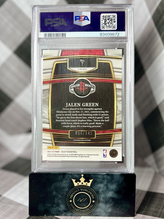 Jalen Green 2021-22 Select Concourse White Prizm Rookie /149 #7 HOU Rockets SP