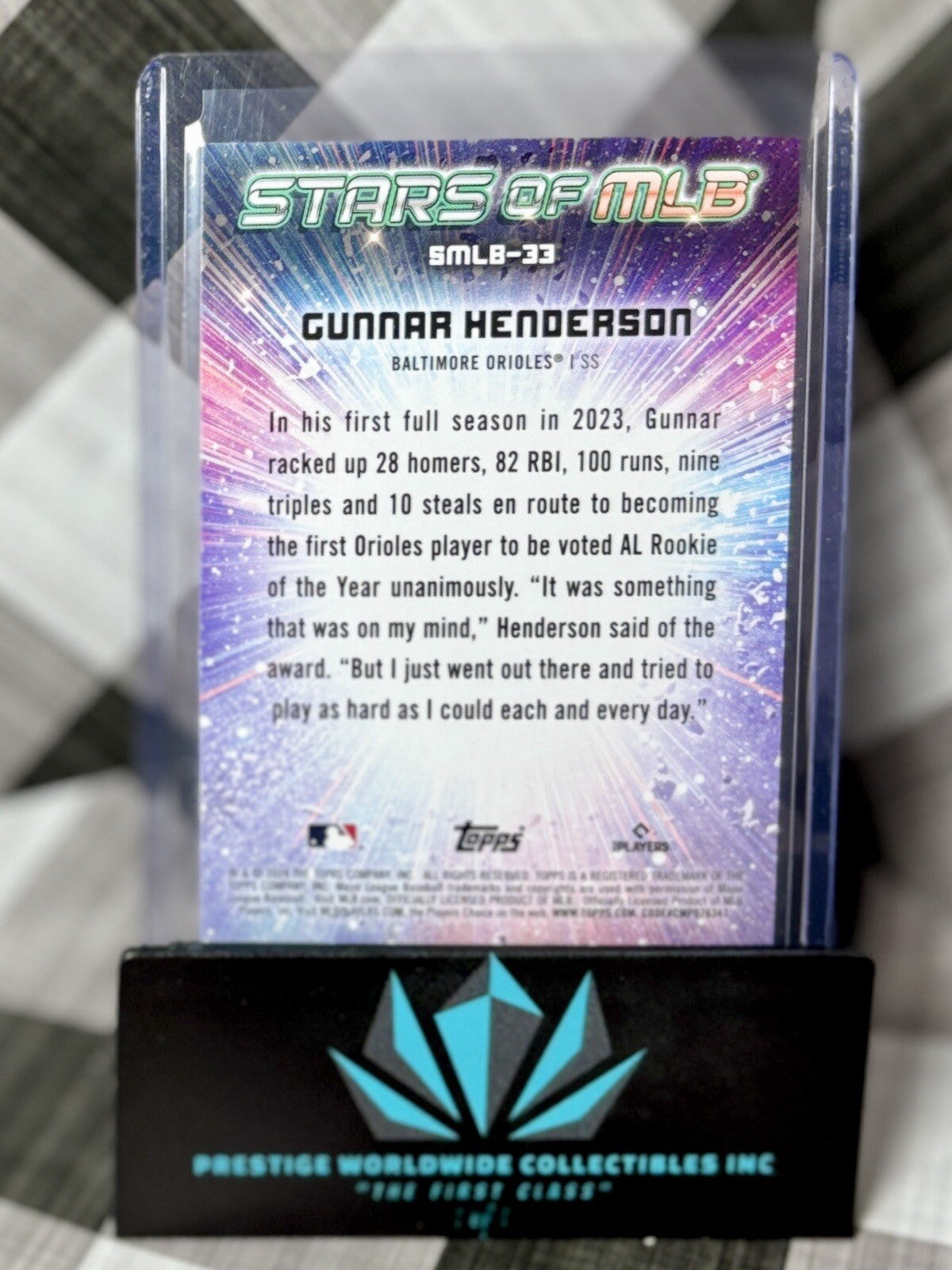 Gunnar Henderson 2024 Topps Series 2 Stars of MLB #SMLB-33 Baltimore Orioles