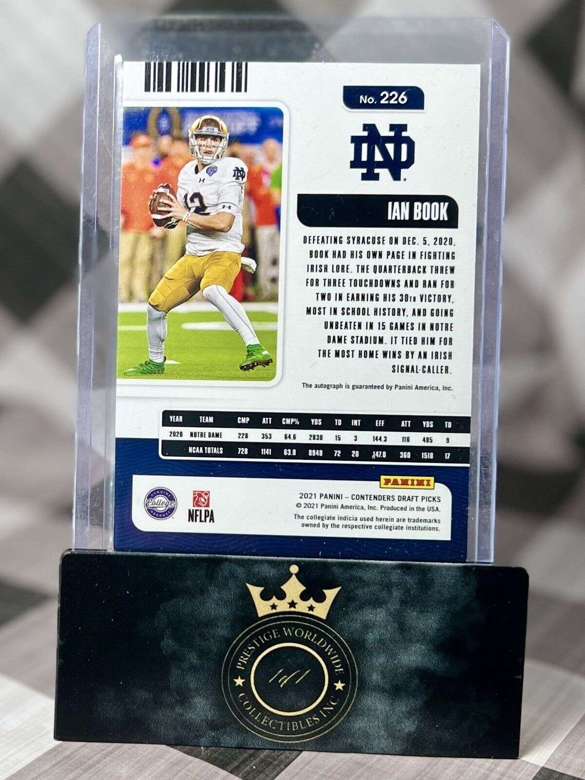 Ian Book 2021 Contenders Draft Picks College Ticket Rookie Auto #226 Saints RC