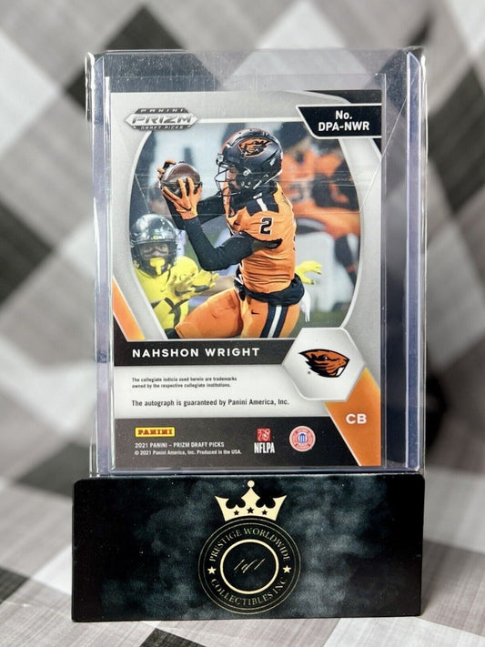 Nahshon Wright 2021 Panini Prizm Draft Picks Rookie Auto #DPA-NWR DAL Cowboys RC