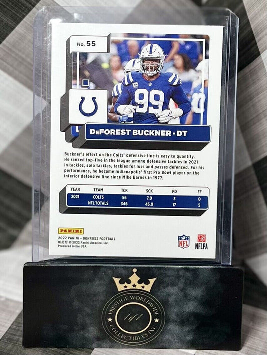 DeForest Buckner 2022 Panini Donruss Silver No Name #55 - Indianapolis Colts SP