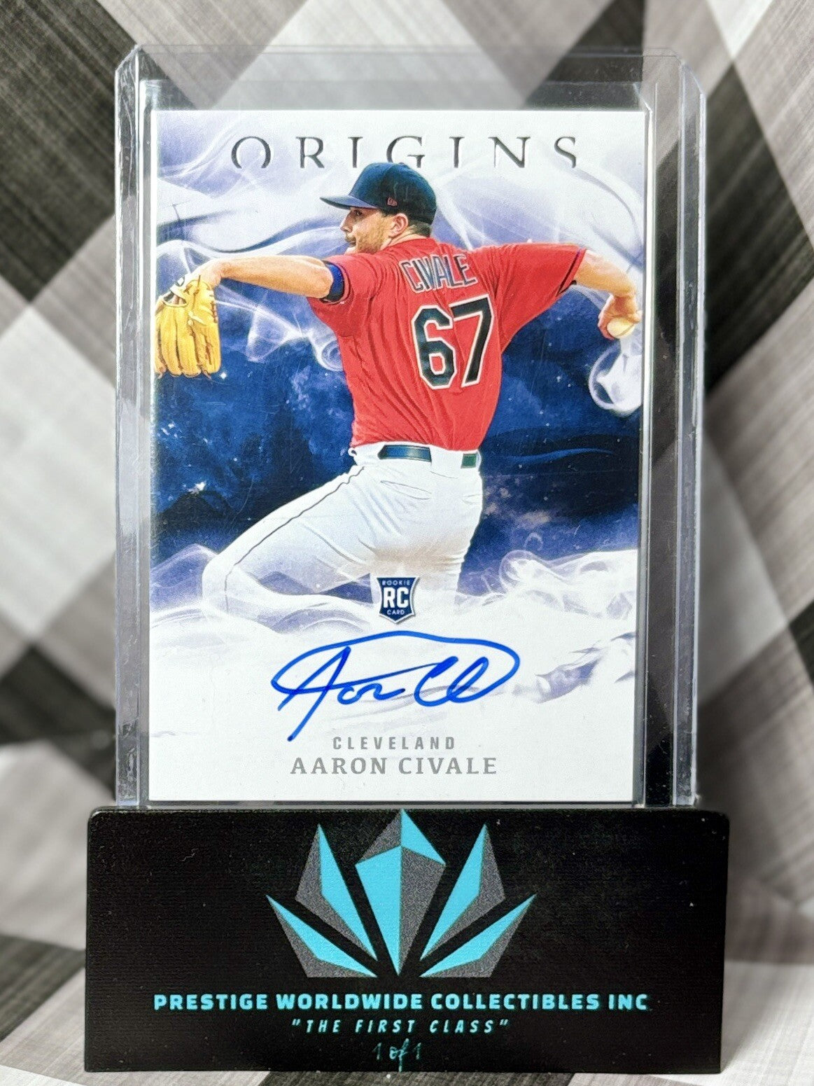Aaron Civale 2020 Panini Origins Rookie On Card Auto #24 Cleveland Guardians RC