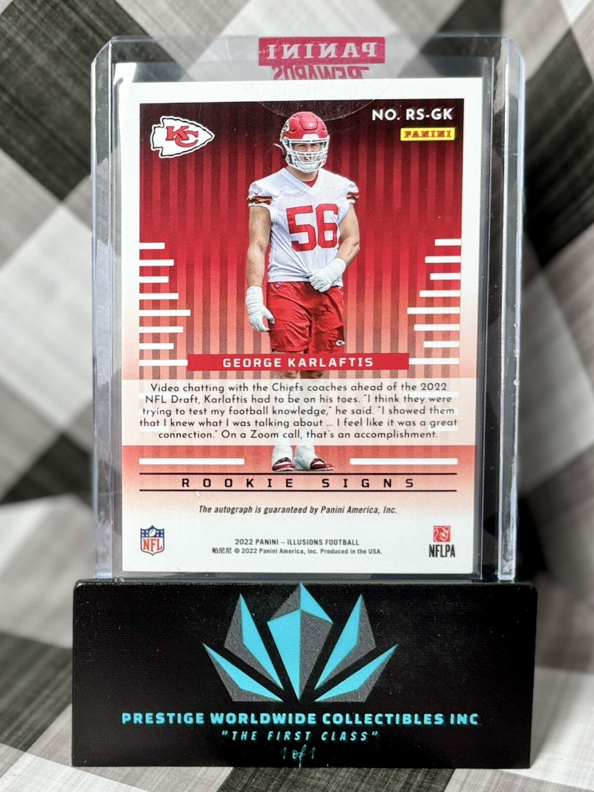 George Karlaftis 2022 Illusions Red Rookie Endorsements Auto /99 #RS-GK Chiefs