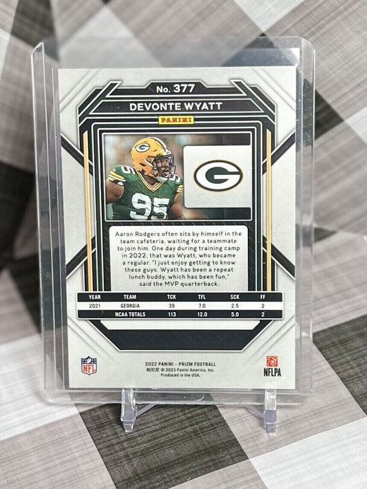 2022 Panini Prizm Devonte Wyatt Rookie Base #377 - Green Bay Packers Georgia RC