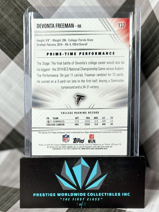 Devonta Freeman 2014 Topps Prime Copper Rookie Auto /99 #137 Atlanta Falcons RC
