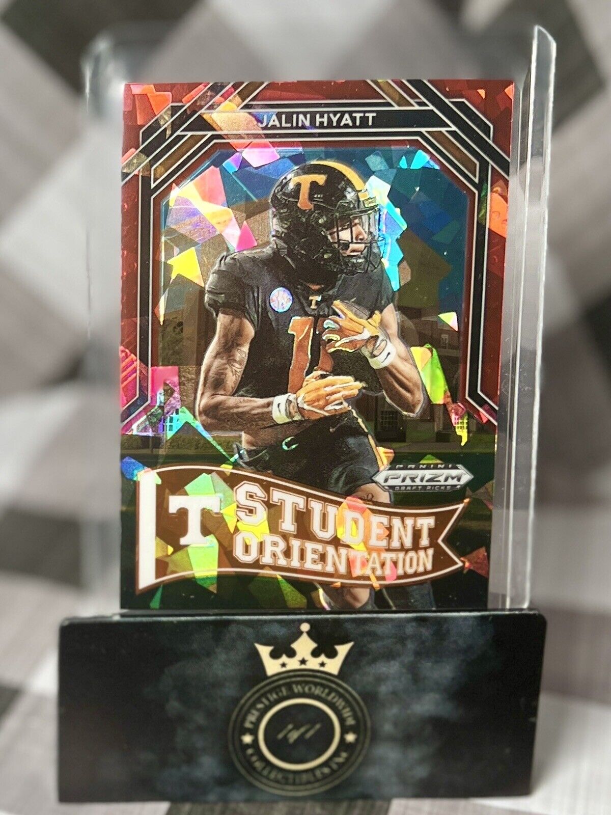 Jalin Hyatt 2023 Prizm Draft Picks Red Ice Student Orientation #SO-14 TEN & NYG