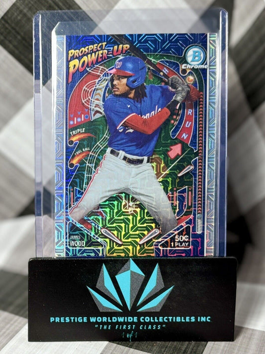James Wood 2024 Bowman Chrome Prospect Power Up Mojo Refractor #PP-14 Nationals