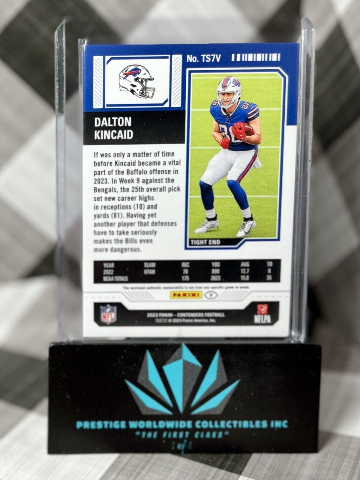 Dalton Kincaid 2023 Panini Contenders Rookie Ticket Variation Patch #TS7V Bills