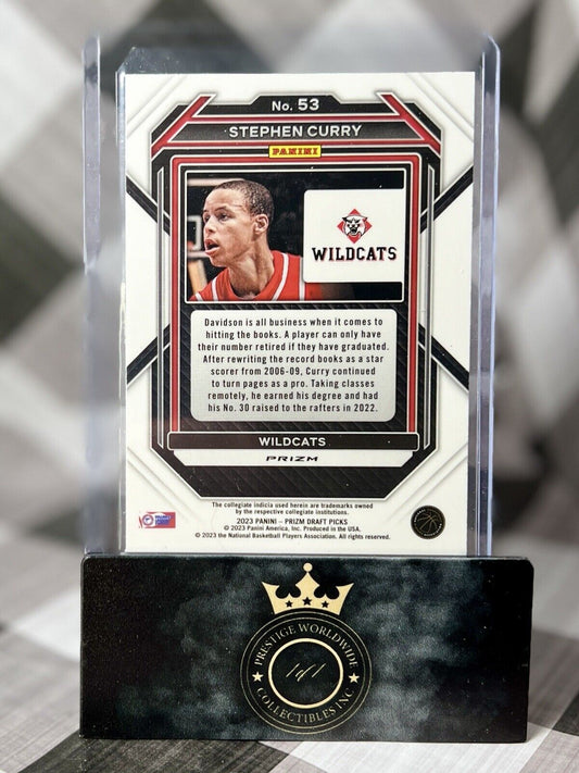Stephen Curry 2023 Panini Prizm Draft Picks Green Prizm #53 GS Warriors & DAV