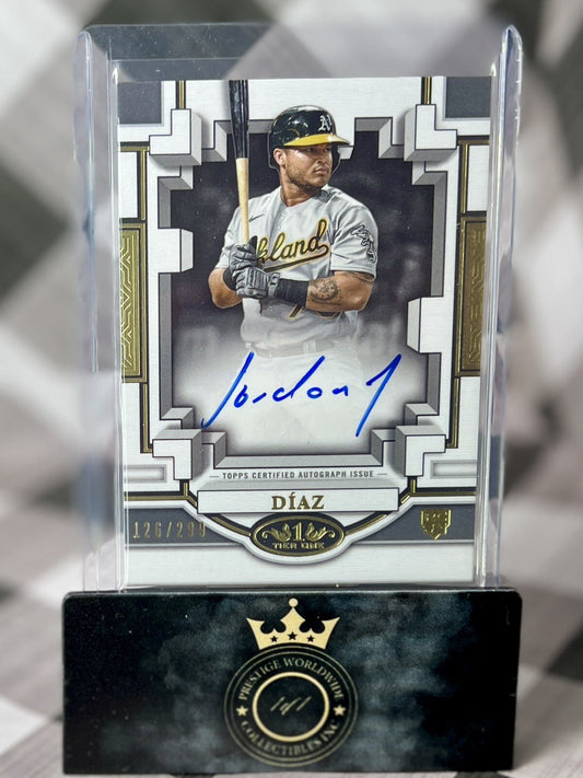 Jordan Diaz 2023 Topps Tier One Breakout Rookie Auto /299 #BOA-JD11 Athletics