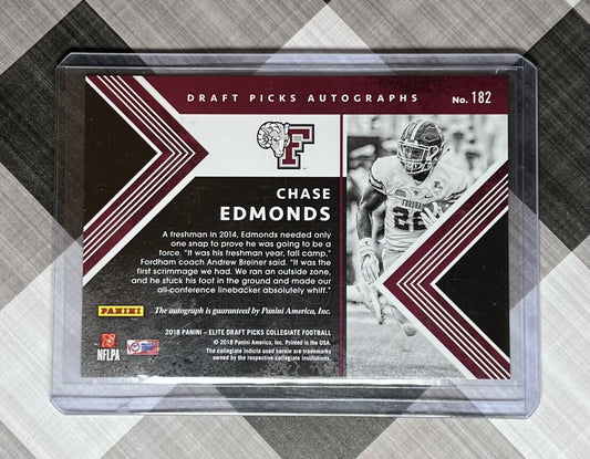 2018 Elite Draft Picks #182 Chase Edmonds Auto