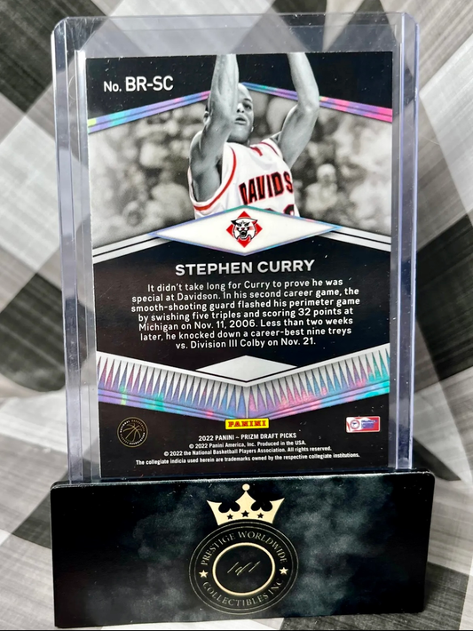 Stephen Curry 2022 Prizm Draft Picks Brilliance #BR-SC - Davidson & GSW