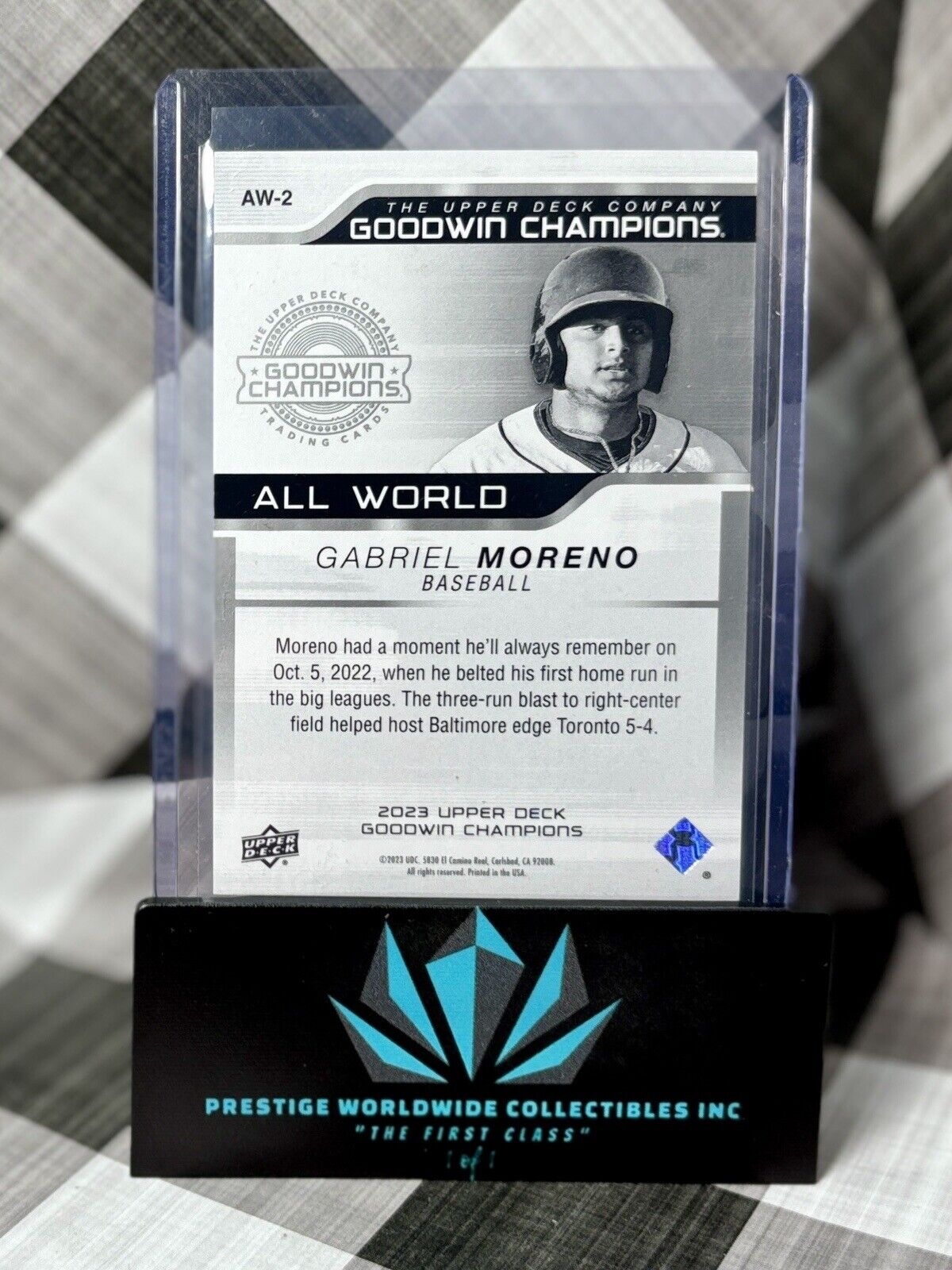 Gabriel Moreno 2023 UD Goodwin Champions All World Gold Shimmer #AW-2 D-Backs