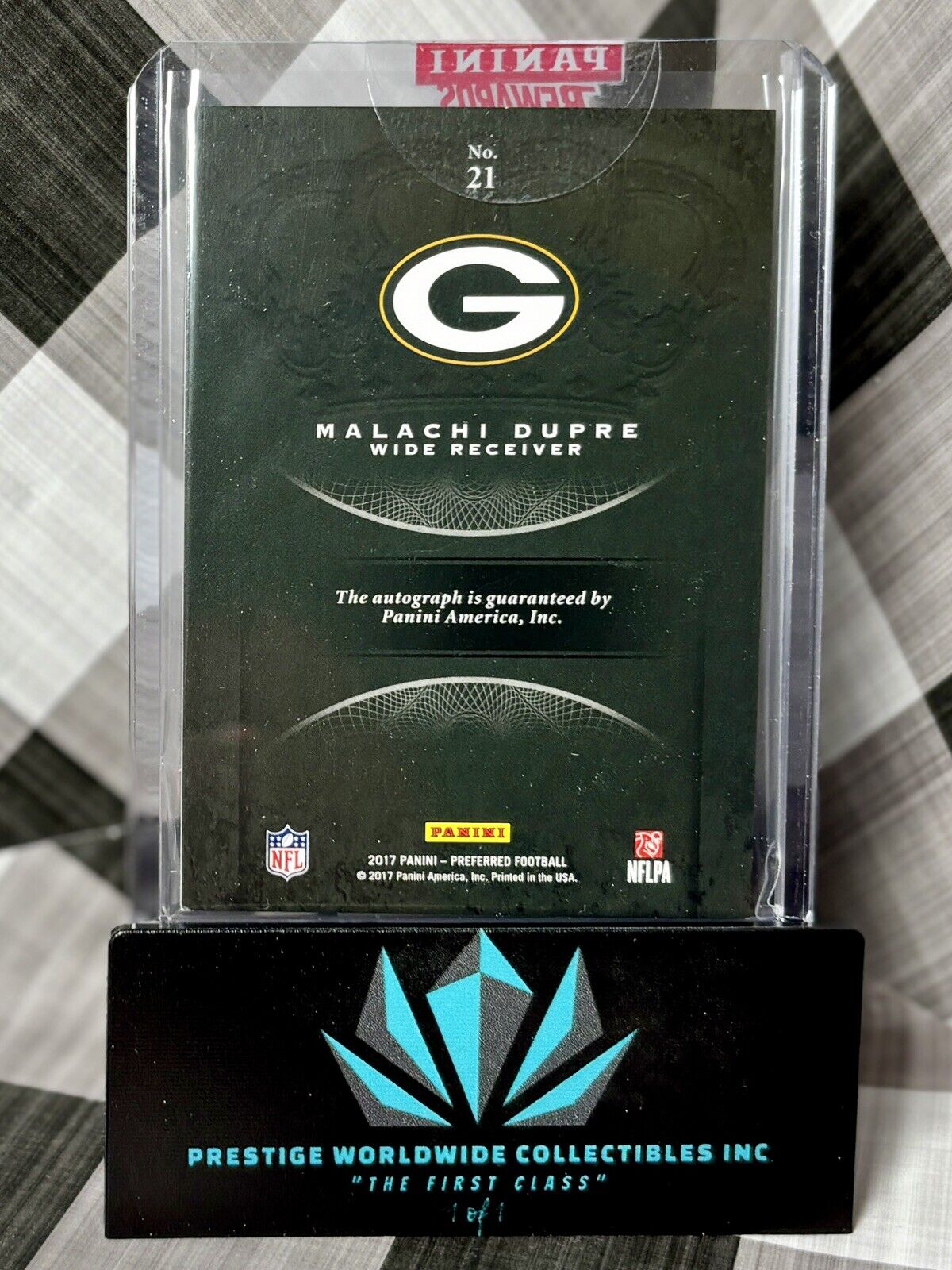 Malachi Dupre 2017 Crown Royale Purple Auto /350 #21 Green Bay Packers & Bills