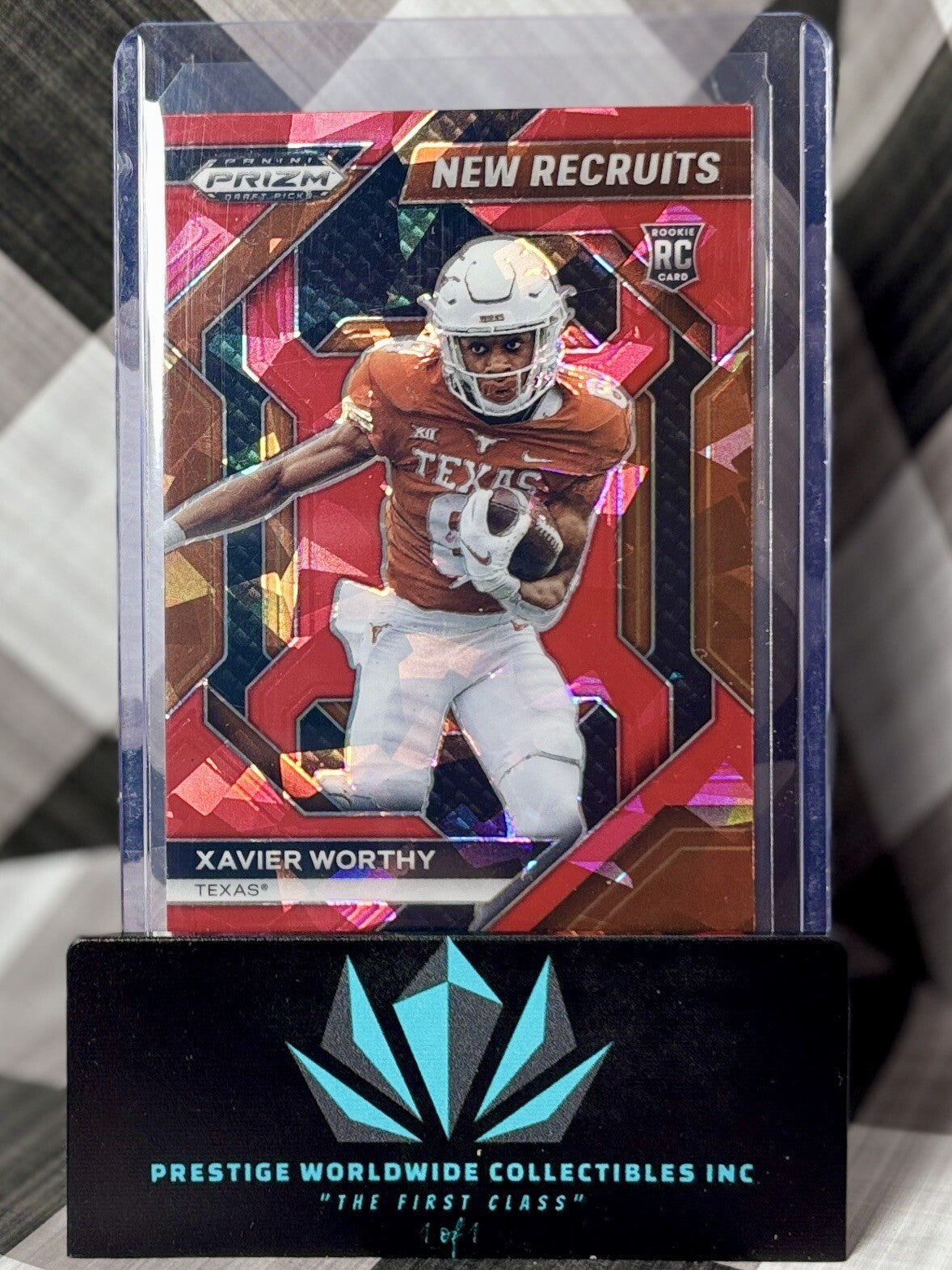 Xavier Worthy 2024 Prizm Draft Picks Red Ice New Recruits Rookie #NR-XWY Chiefs