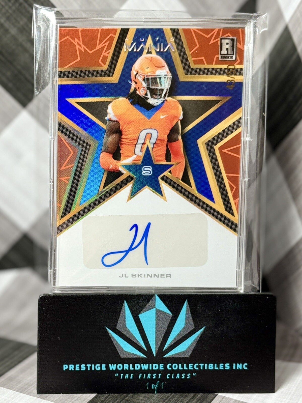 JL Skinner 2023 Wild Card Auto Mania Orange Stars Rookie /50 #AMS-A Broncos