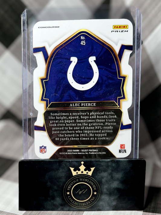 Alec Pierce 2022 Select Concourse Green & Yellow Die Cut Rookie #45