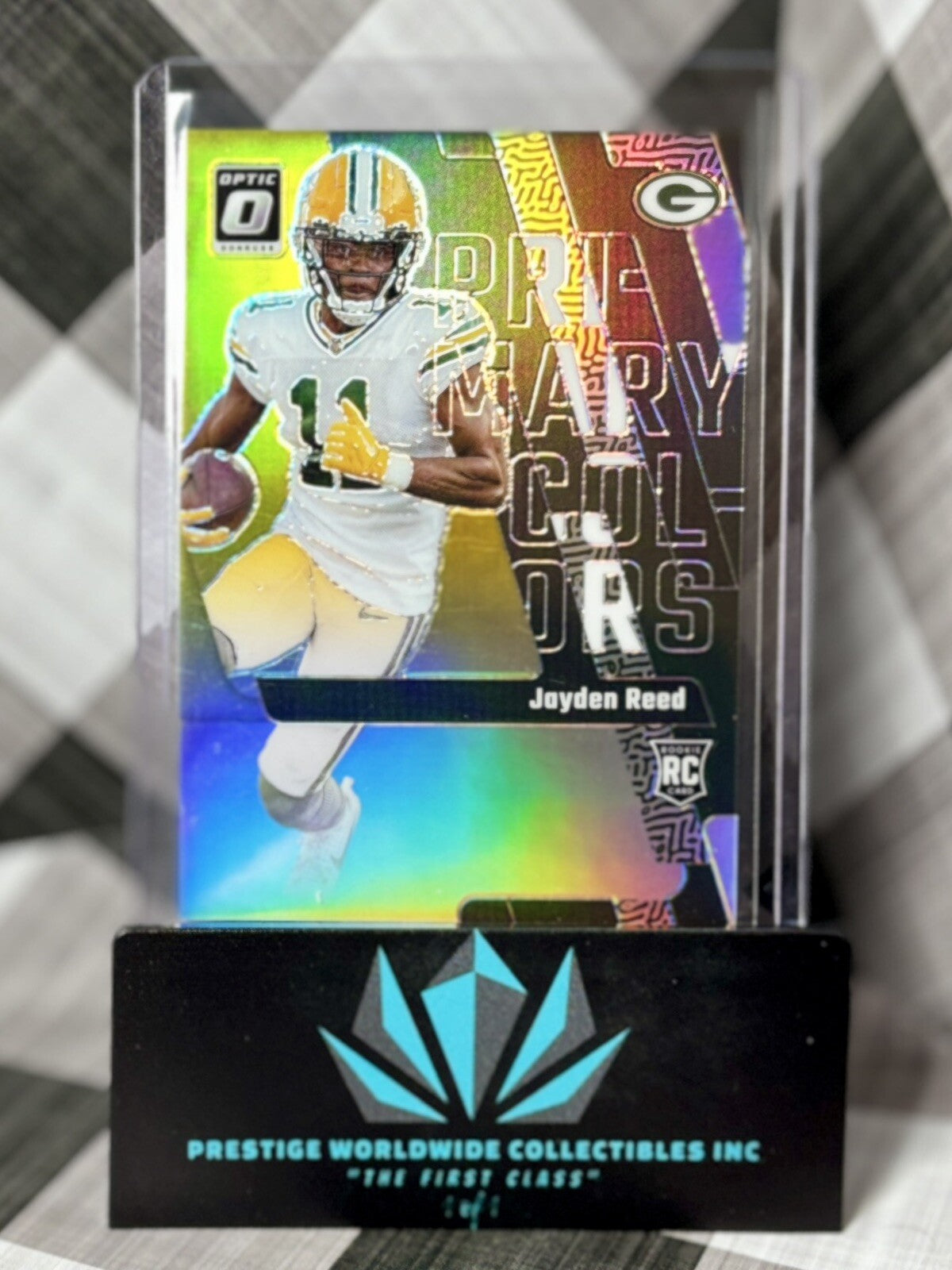 Jayden Reed 2023 Donruss Optic Gold Primary Colors Rookie /10 #12 GB Packers RC