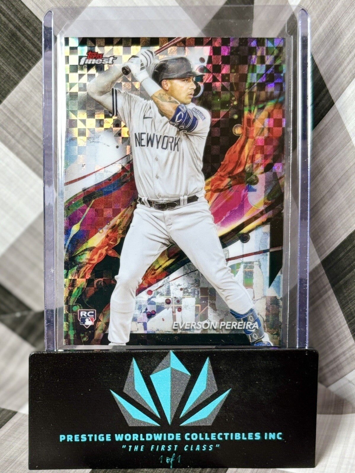 2024 Topps FINEST~#17⭐️EVERSON PEREIRA ⭐️{RC}《 "CHECKERBOARD" Refractor》YANKEES