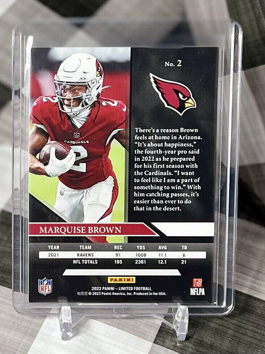 📈🔥 Marquise Brown 2022 Panini Limited Base #2 - Arizona Cardinals Star WR📈🔥